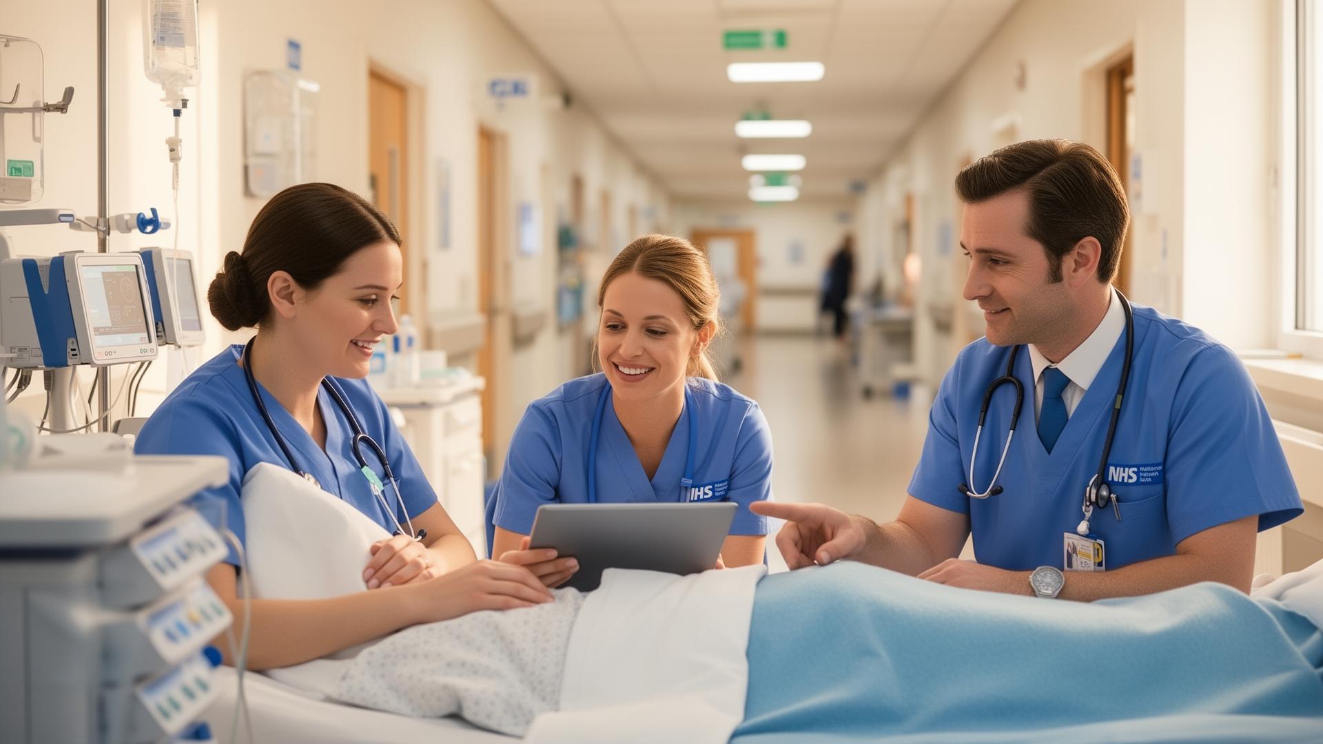 NHS hospital command centre with digital dashboards